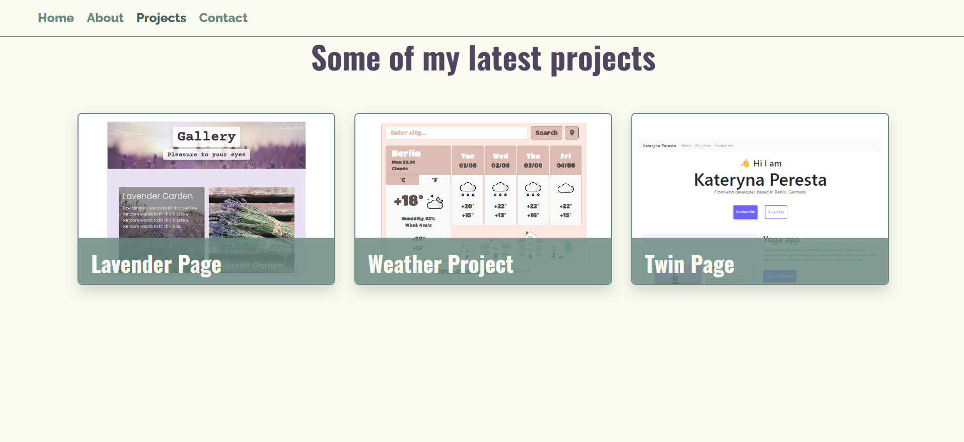 projects page preview